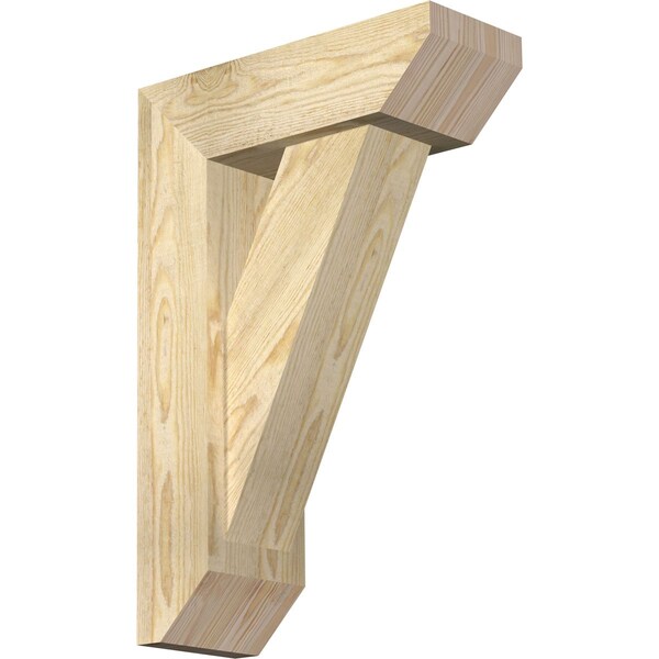 Ekena Millwork Traditional Slat Rough Sawn Bracket w/ Offset Brace, Douglas Fir, 6"W x 16"D x 24"H BKT0604X16X24TRA06RDF - main